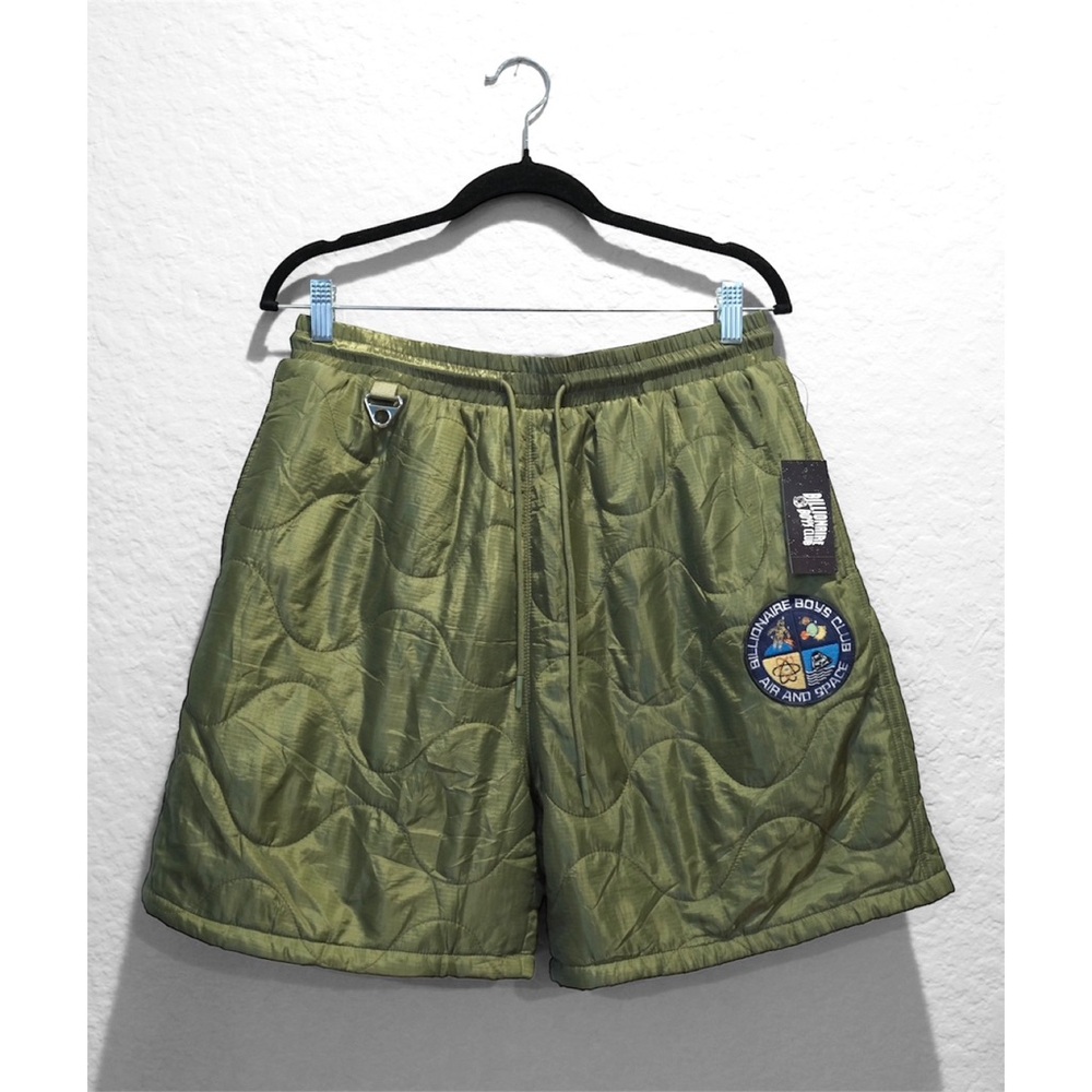 Billionaire Boys Club Deadstock Quilted Shorts Size L Green Insulated Streetwear